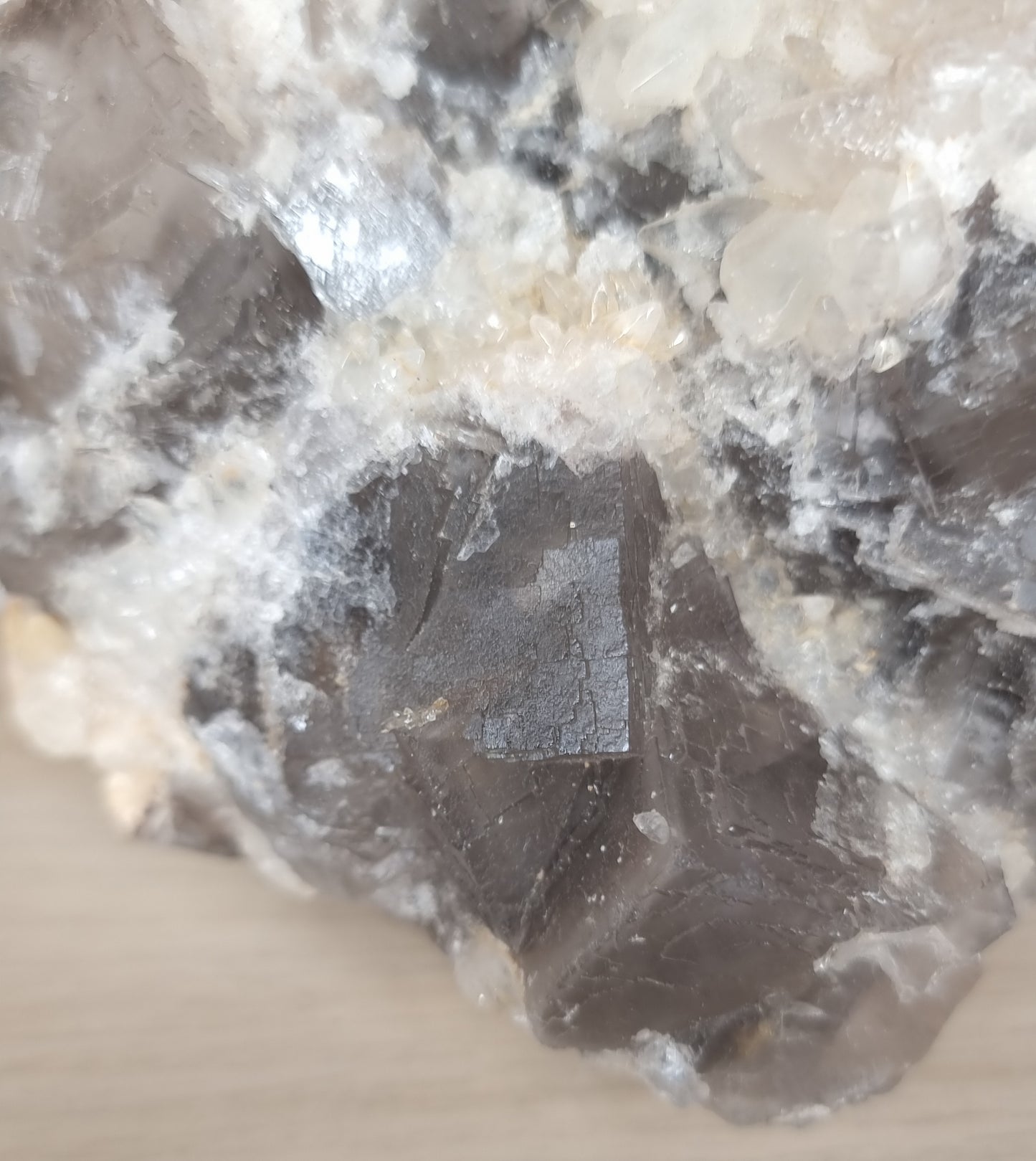 Black Fluorite with Dogtooth Calcite Specimen (2.16kg)