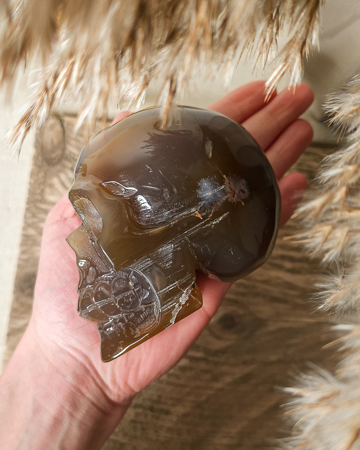 Druzy Agate | Crystal Skull Carving