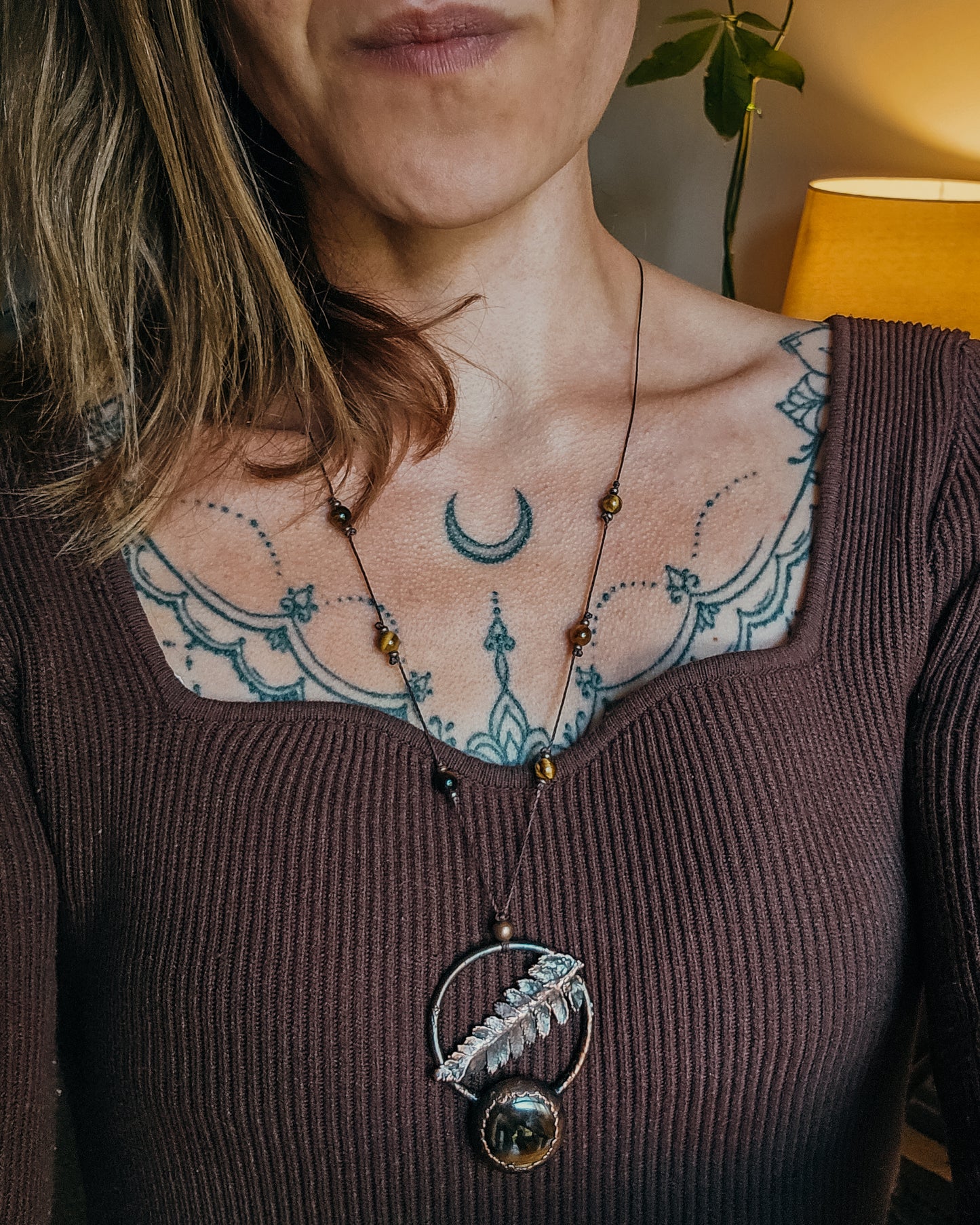 Fern Spirit with Tiger's Eye | Scottish Botanical Amulet