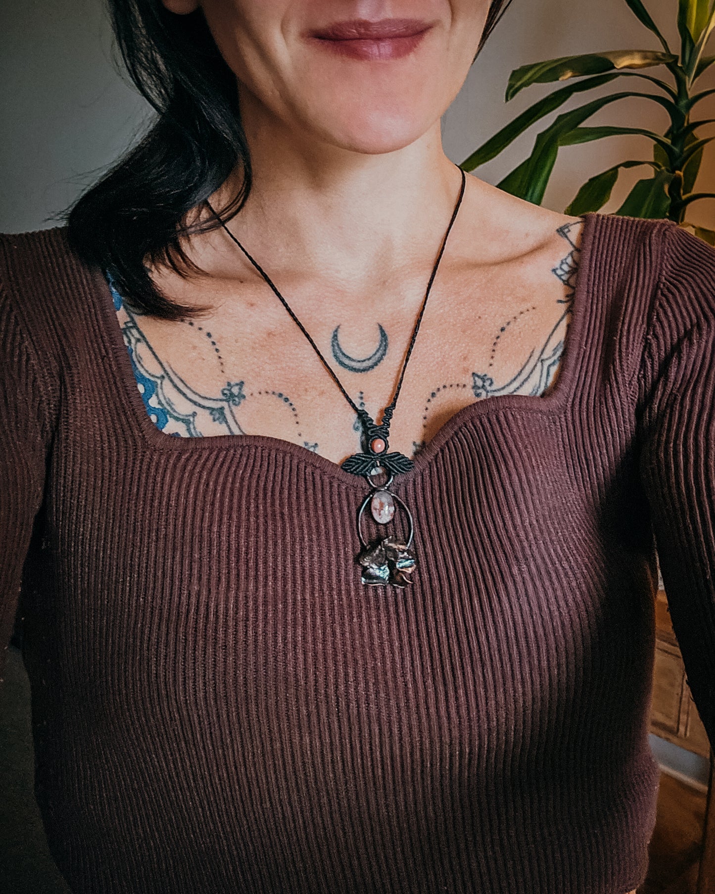 Primrose Spirit with Flower Agate and Mookaite | Scottish Botanical Amulet
