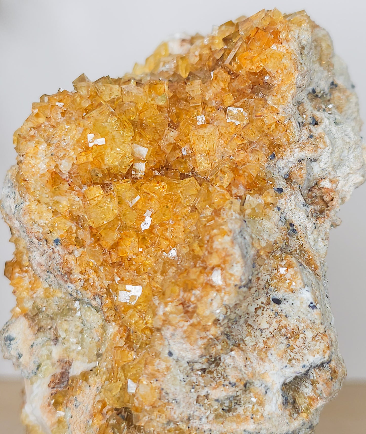 Yellow British Fluorite with Calcite Specimen