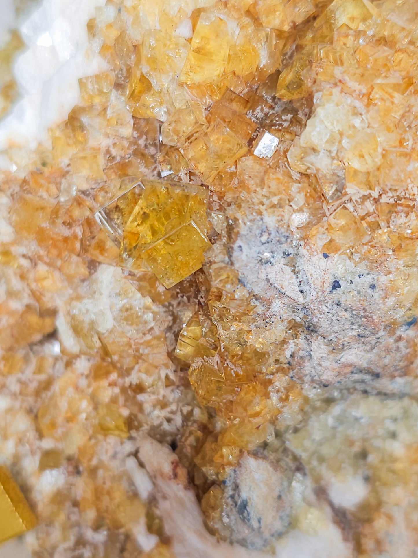 Yellow British Fluorite with Calcite Specimen