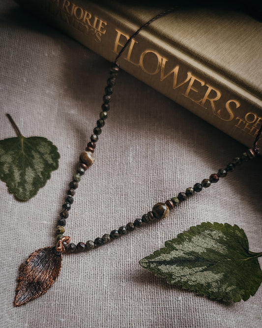 Dead Nettle Spirit with Dragon's Blood Jasper & Kambaba Jasper | Scottish Botanical Amulet