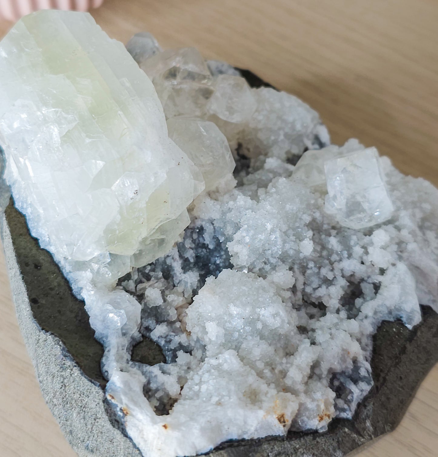 Apophylite on Chalcedony Specimen (850g)