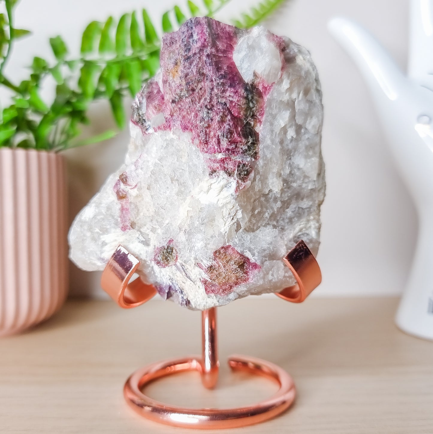 Pink and Green Tourmaline, Lepidolite in Quartz Specimen