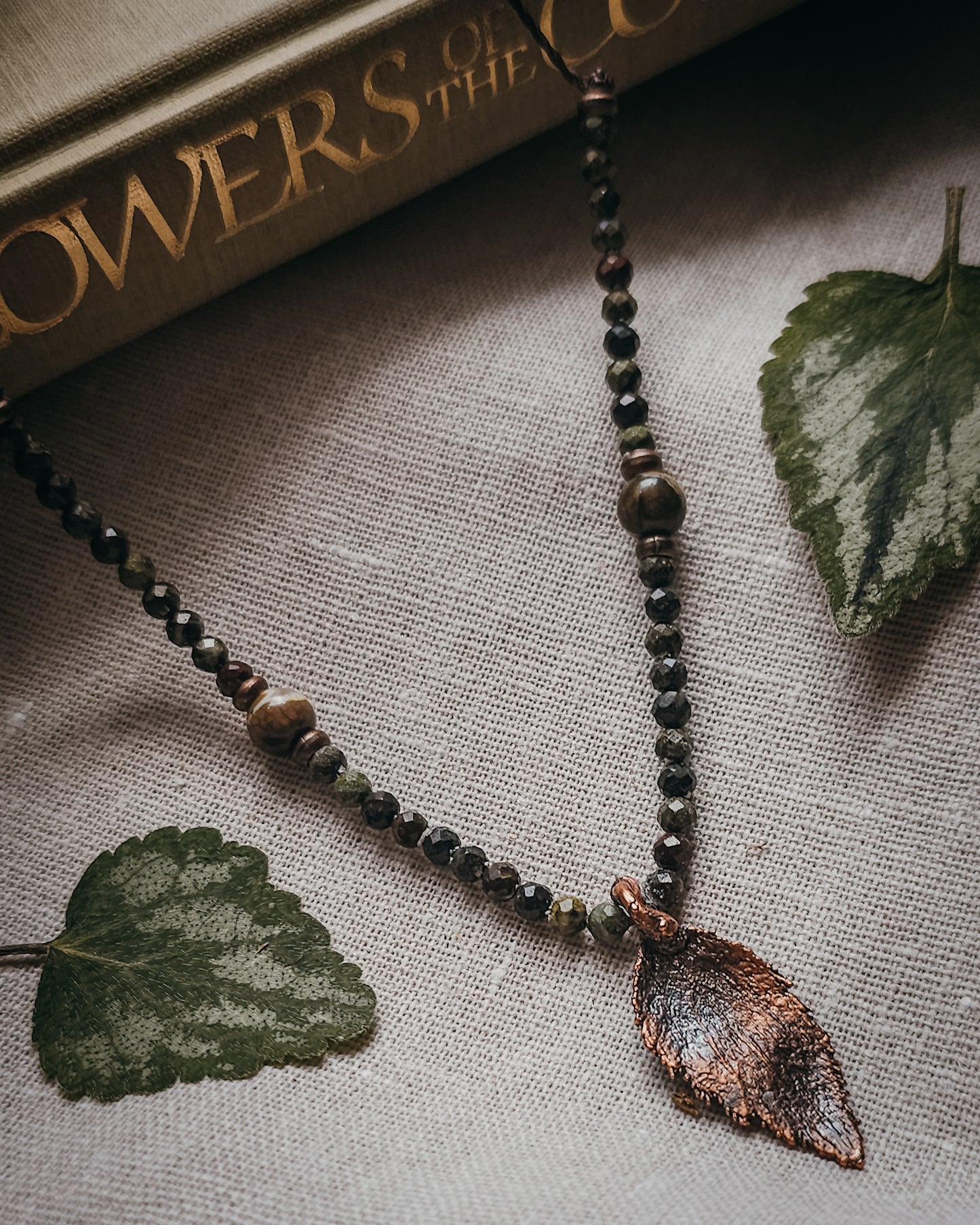 Dead Nettle Spirit with Dragon's Blood Jasper & Kambaba Jasper | Scottish Botanical Amulet