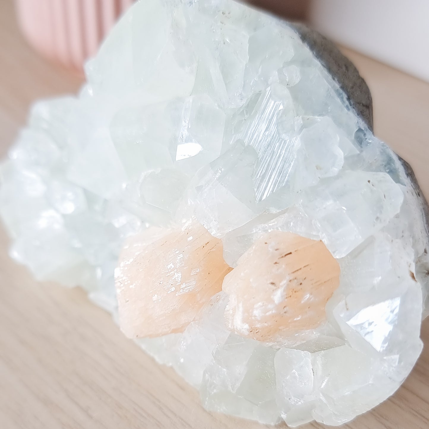 Apophylite With Stilbite Specimen