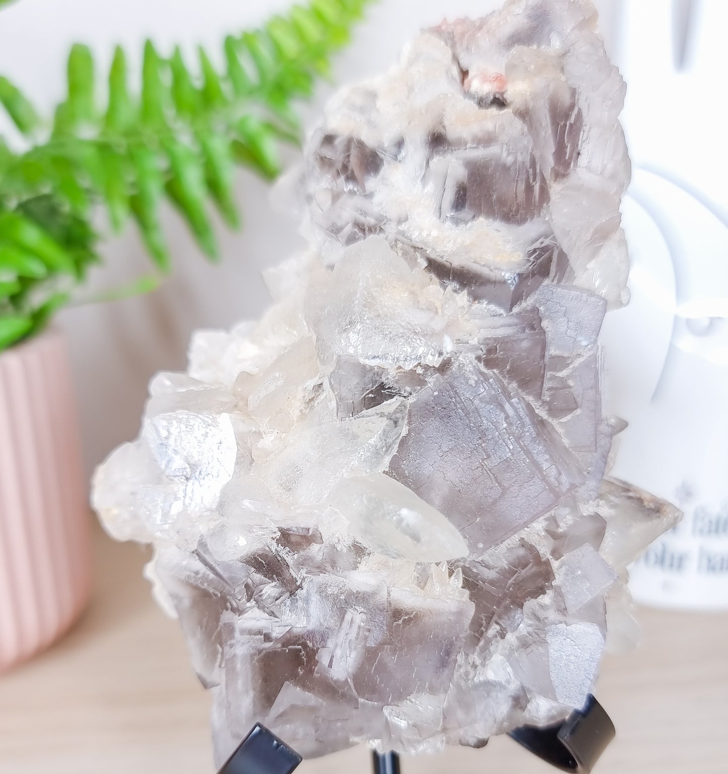 Black Fluorite With Dogtooth Calcite