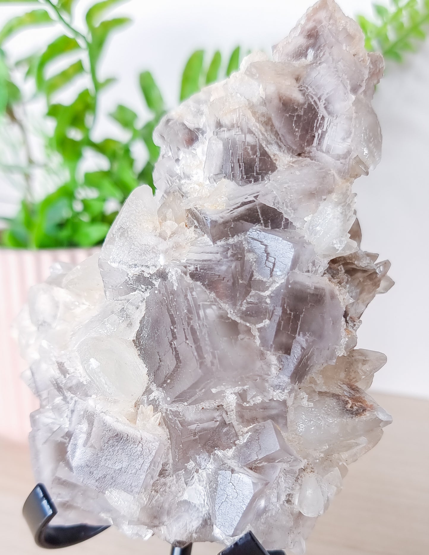 Black Fluorite With Dogtooth Calcite