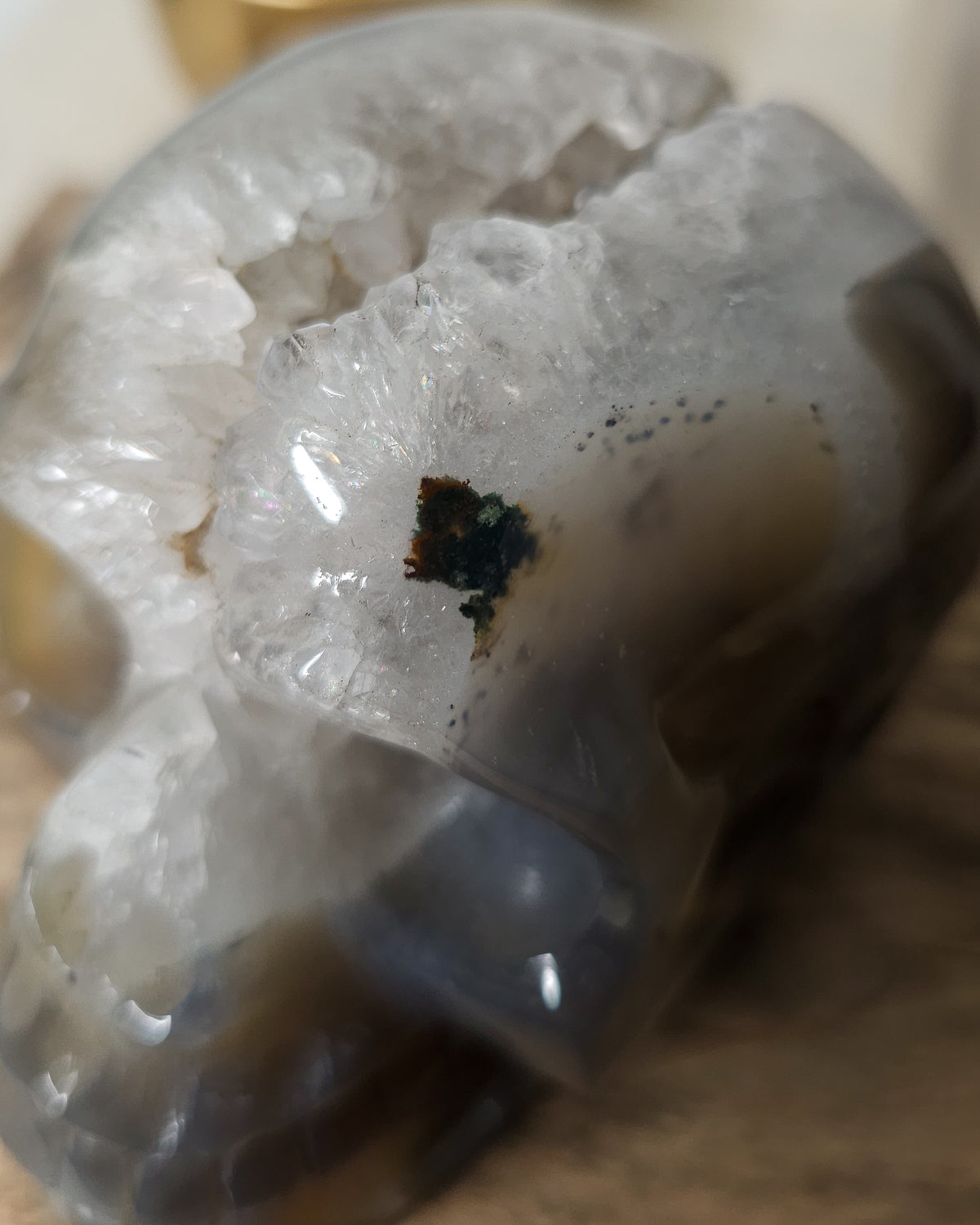 Druzy Agate | Statement Crystal Skull Carving (1.16kg)
