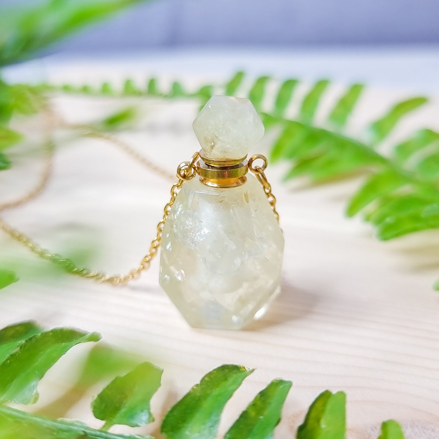 Citrine Perfume Bottle Necklace