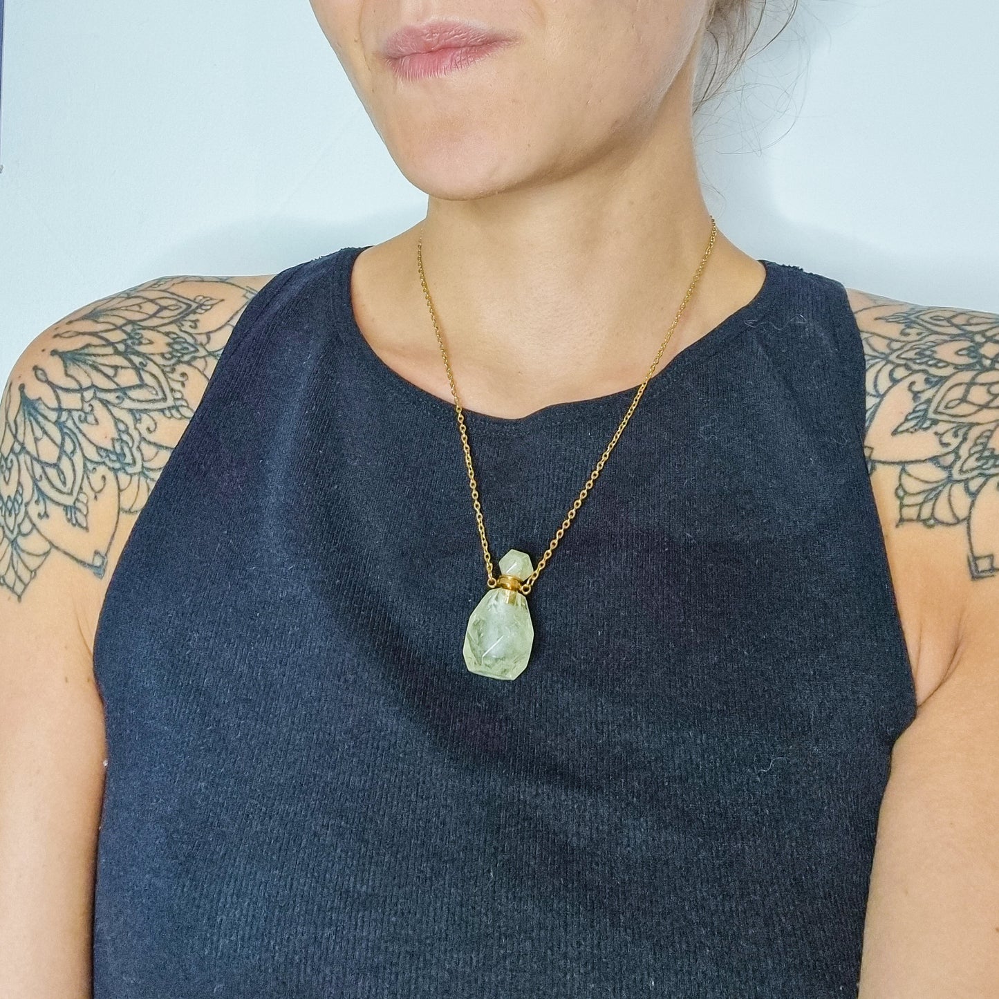 Citrine Perfume Bottle Necklace