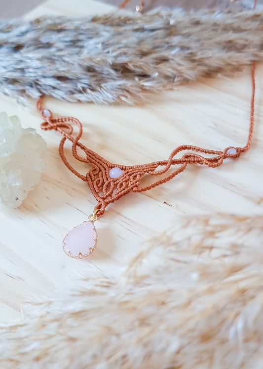 Rose Quartz Collar Necklace