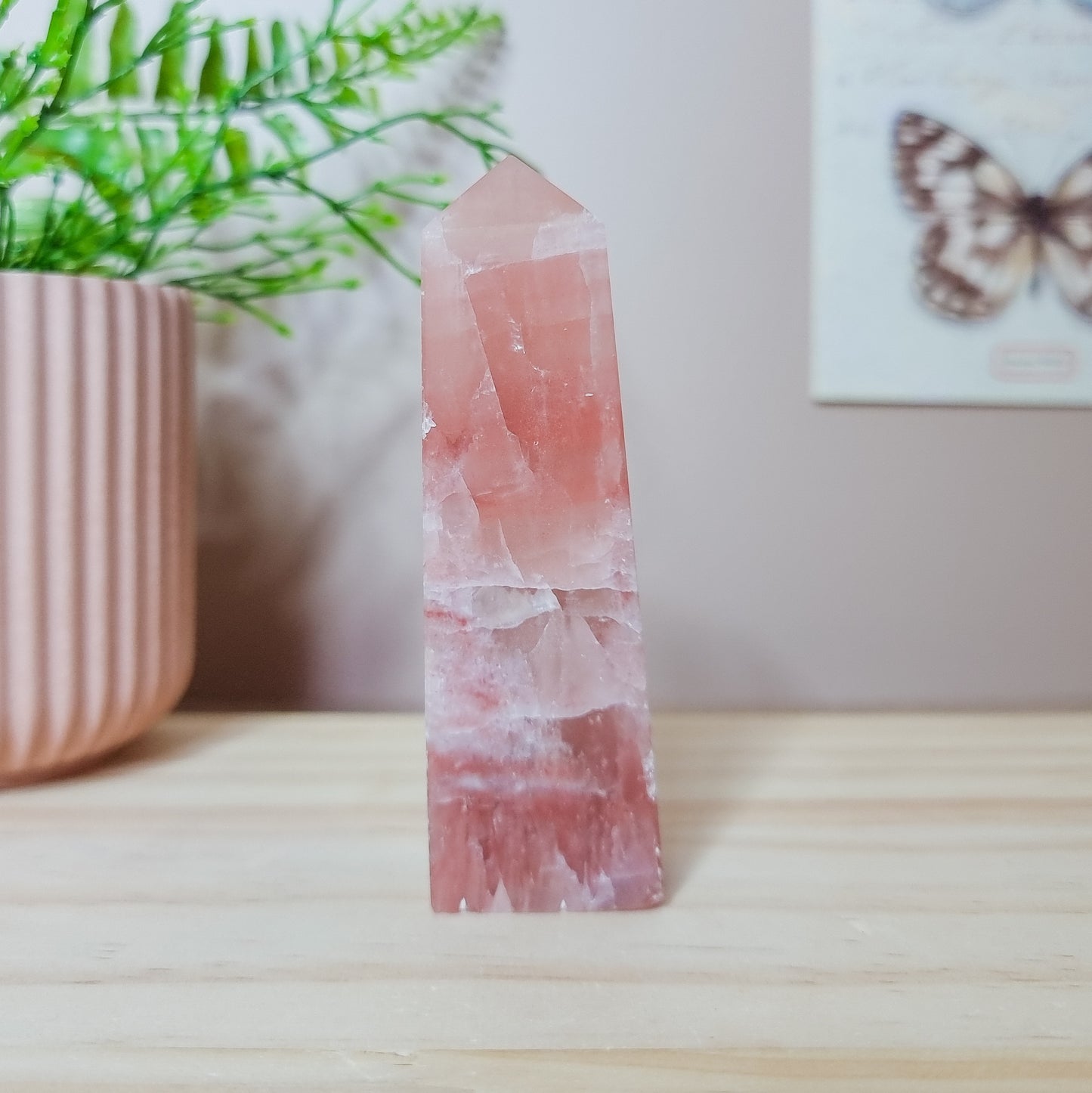 Strawberry Calcite Tower