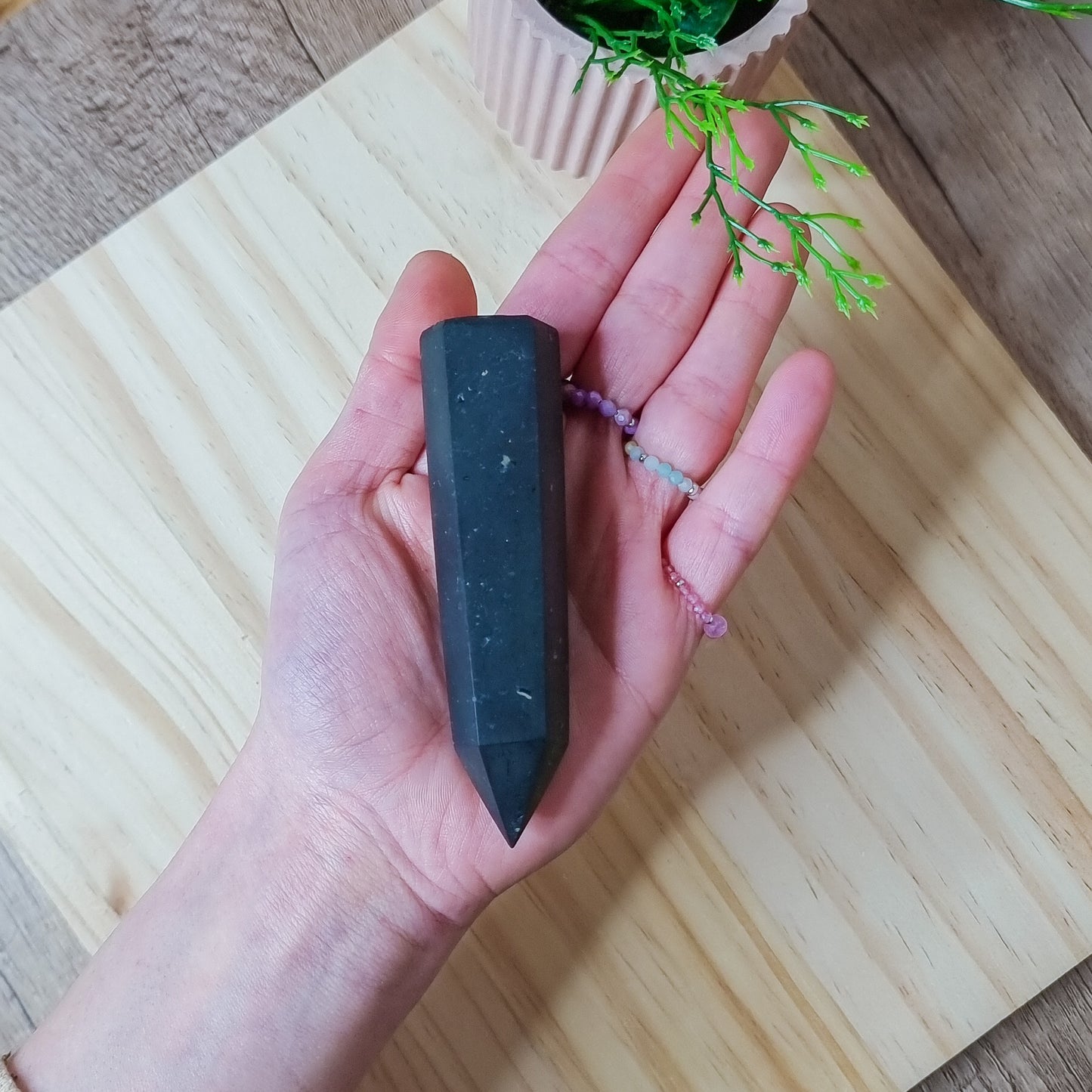 Shungite with Pyrite Tower