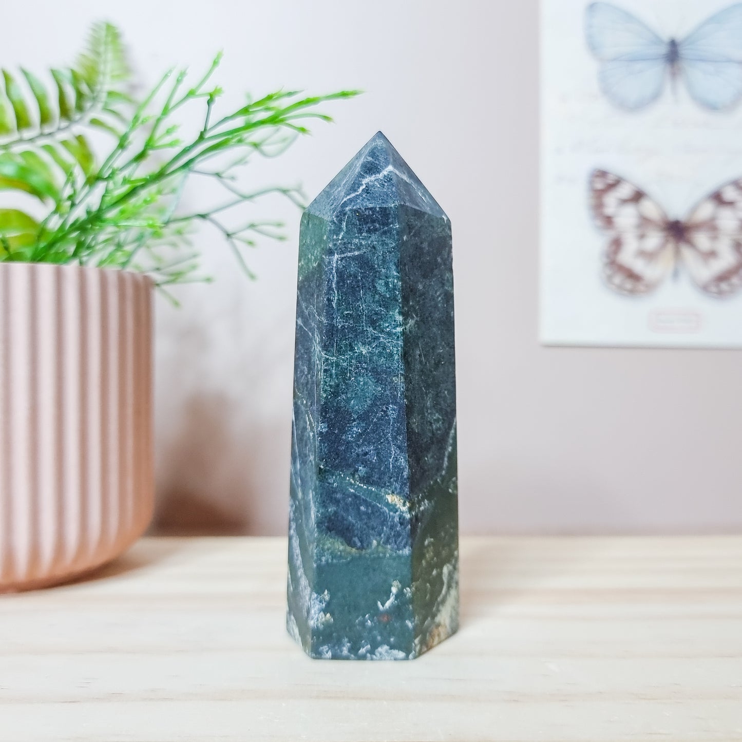 Black Tourmaline in Jade Tower