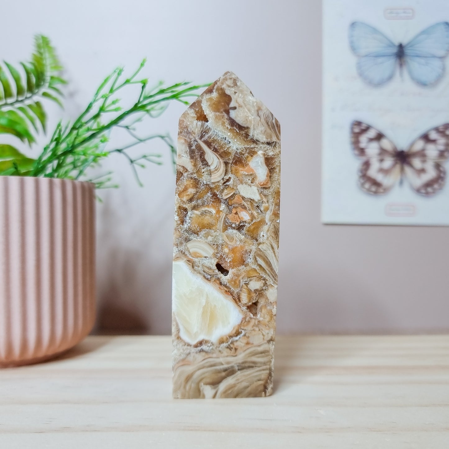 Chocolate Calcite Tower with Druzy