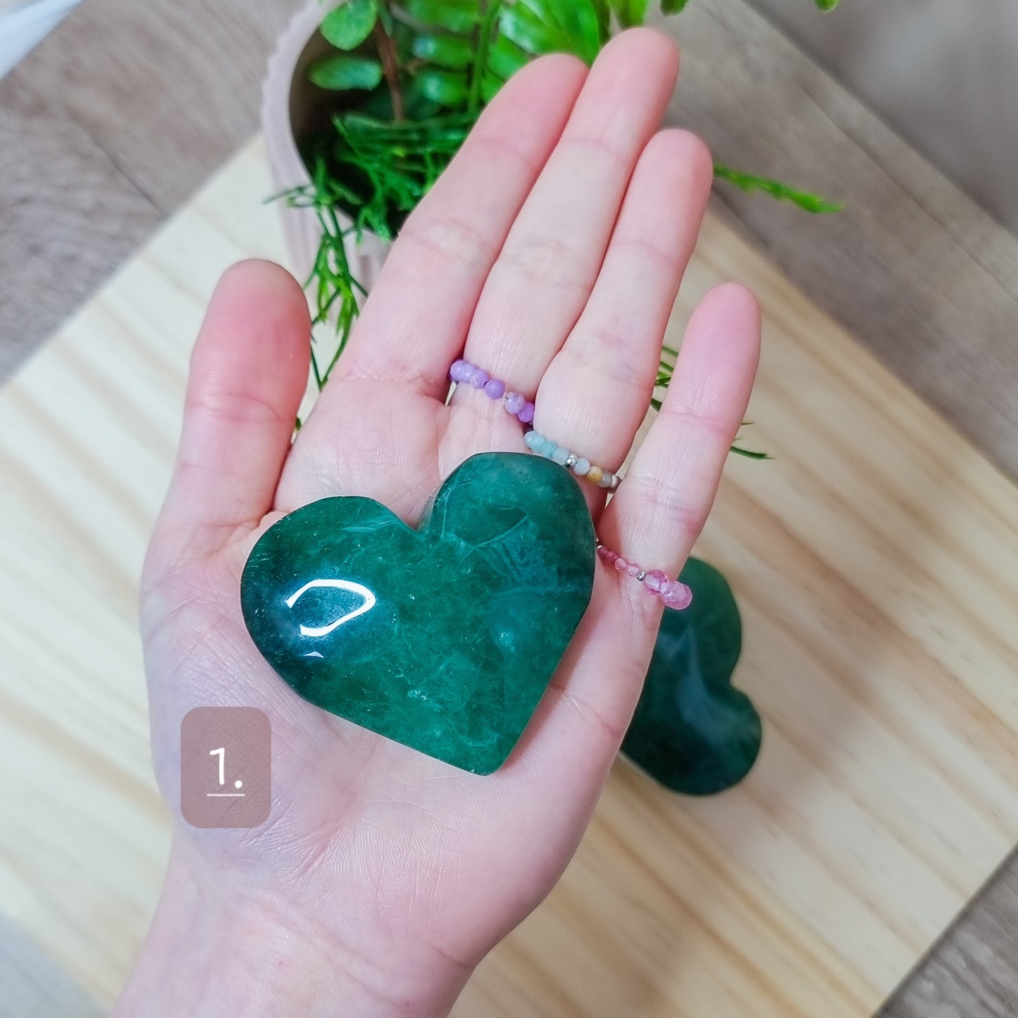 Green Aventurine Hearts