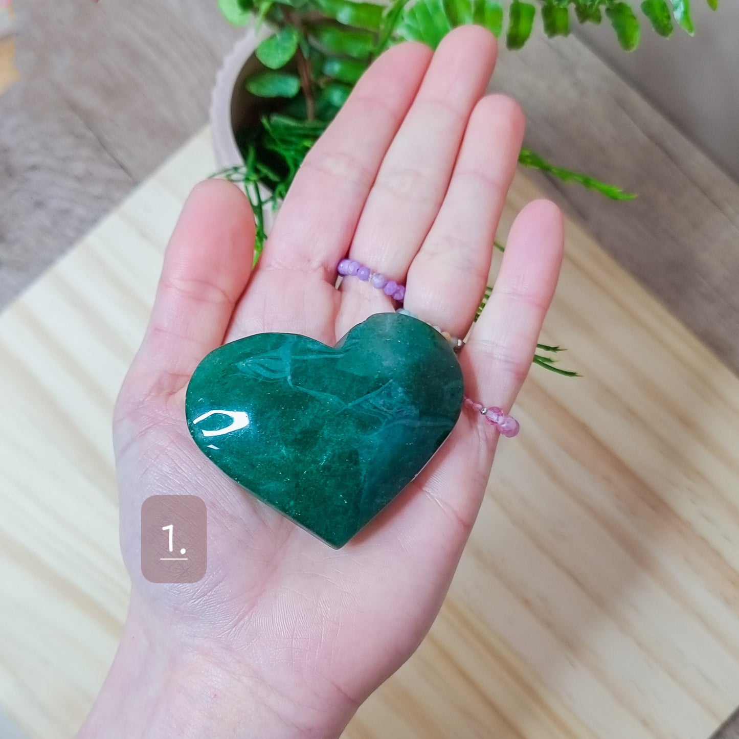 Green Aventurine Hearts