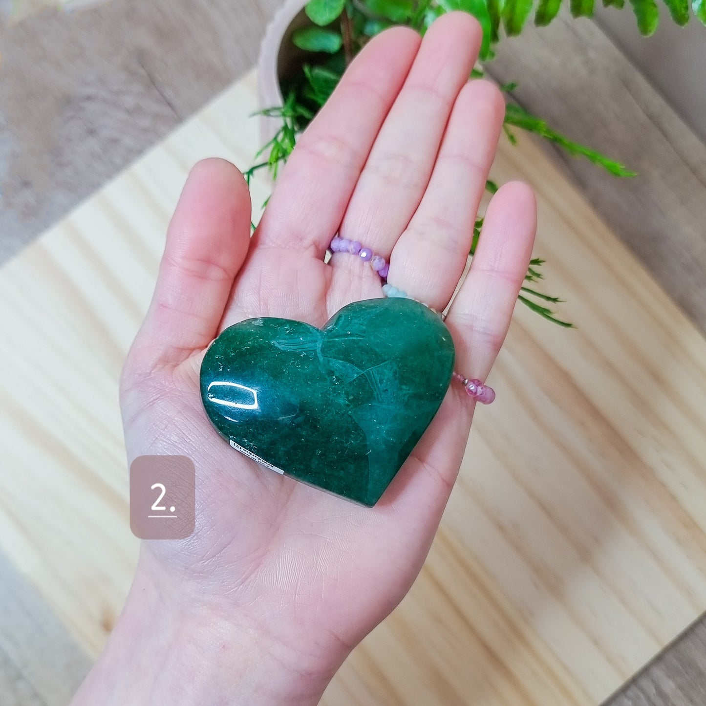 Green Aventurine Hearts