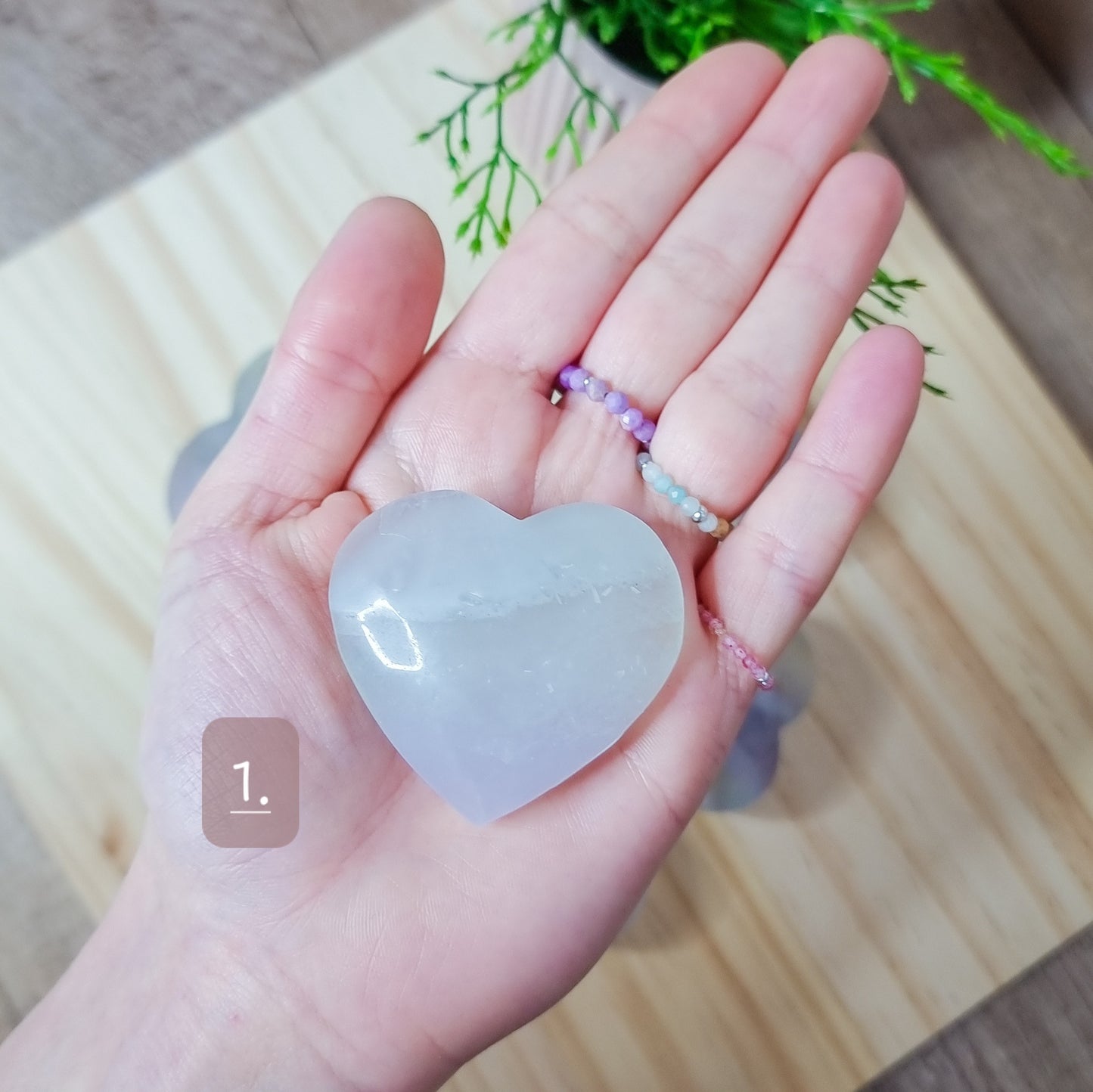 Lavender/Yttrium Fluorite Hearts