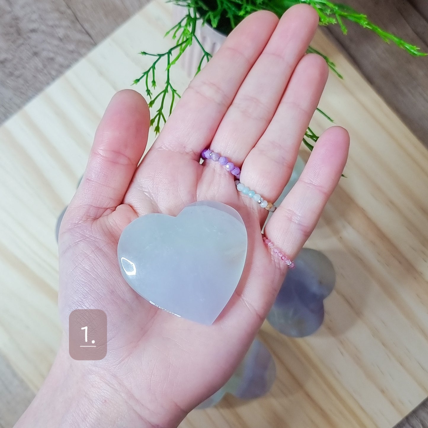Lavender/Yttrium Fluorite Hearts