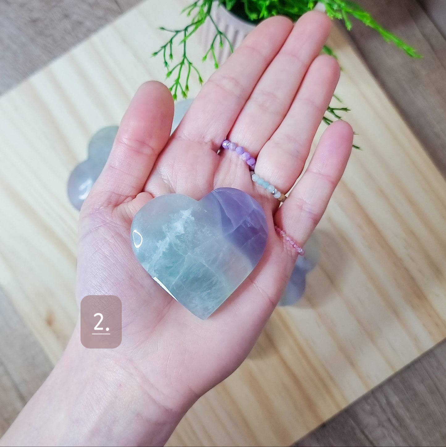 Lavender/Yttrium Fluorite Hearts