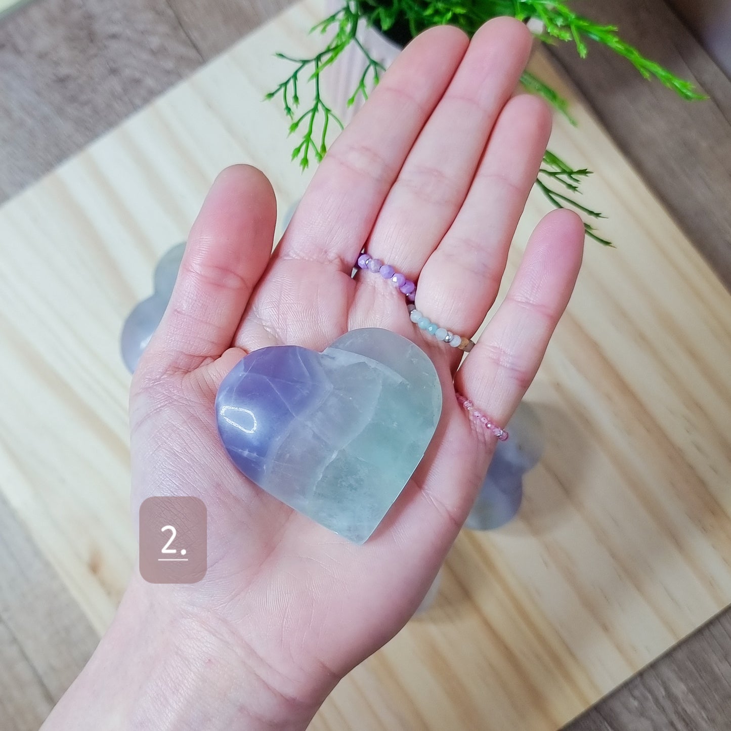 Lavender/Yttrium Fluorite Hearts