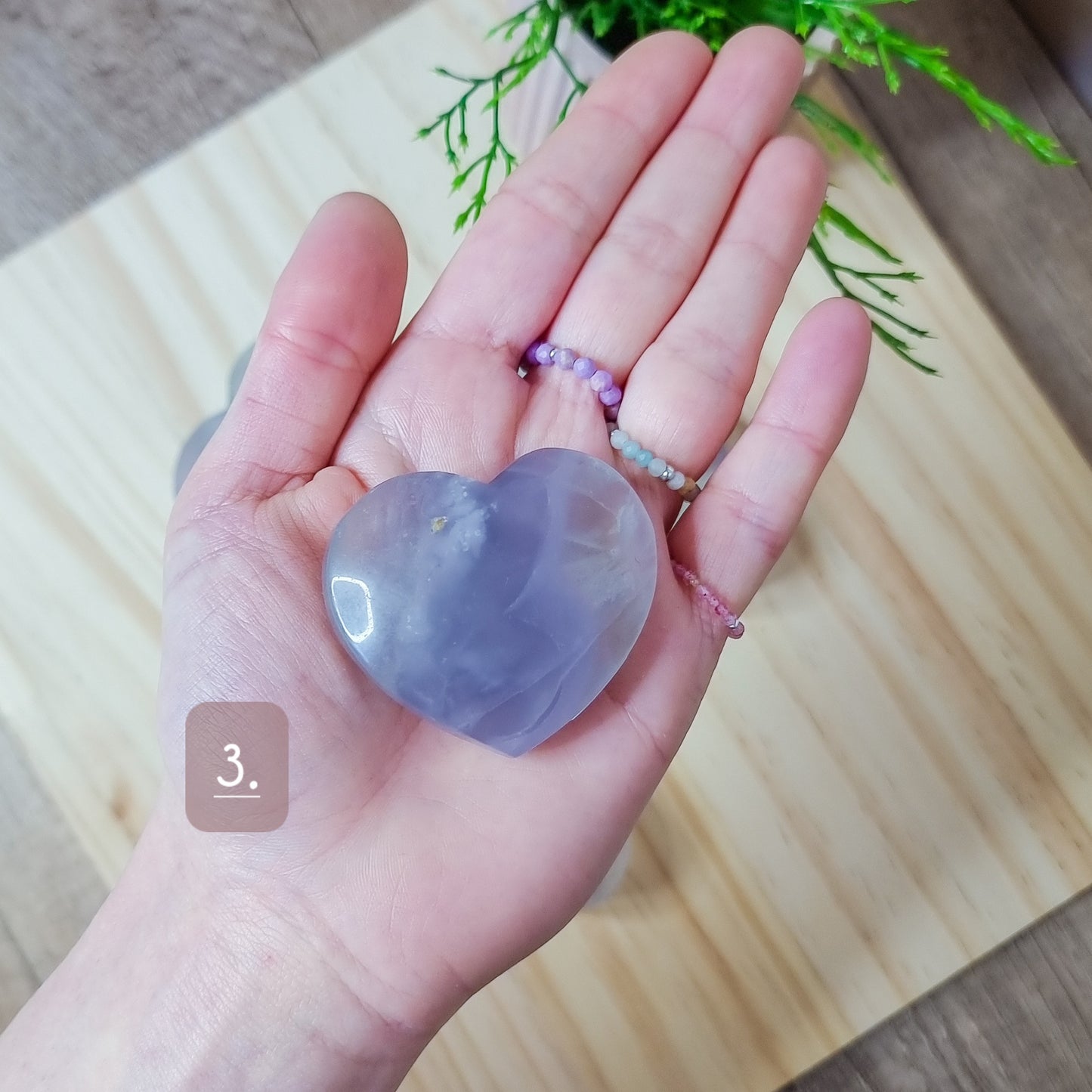 Lavender/Yttrium Fluorite Hearts