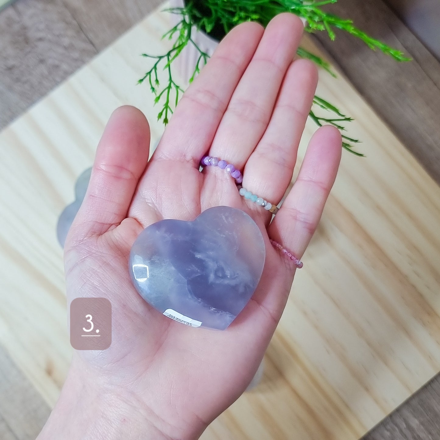 Lavender/Yttrium Fluorite Hearts