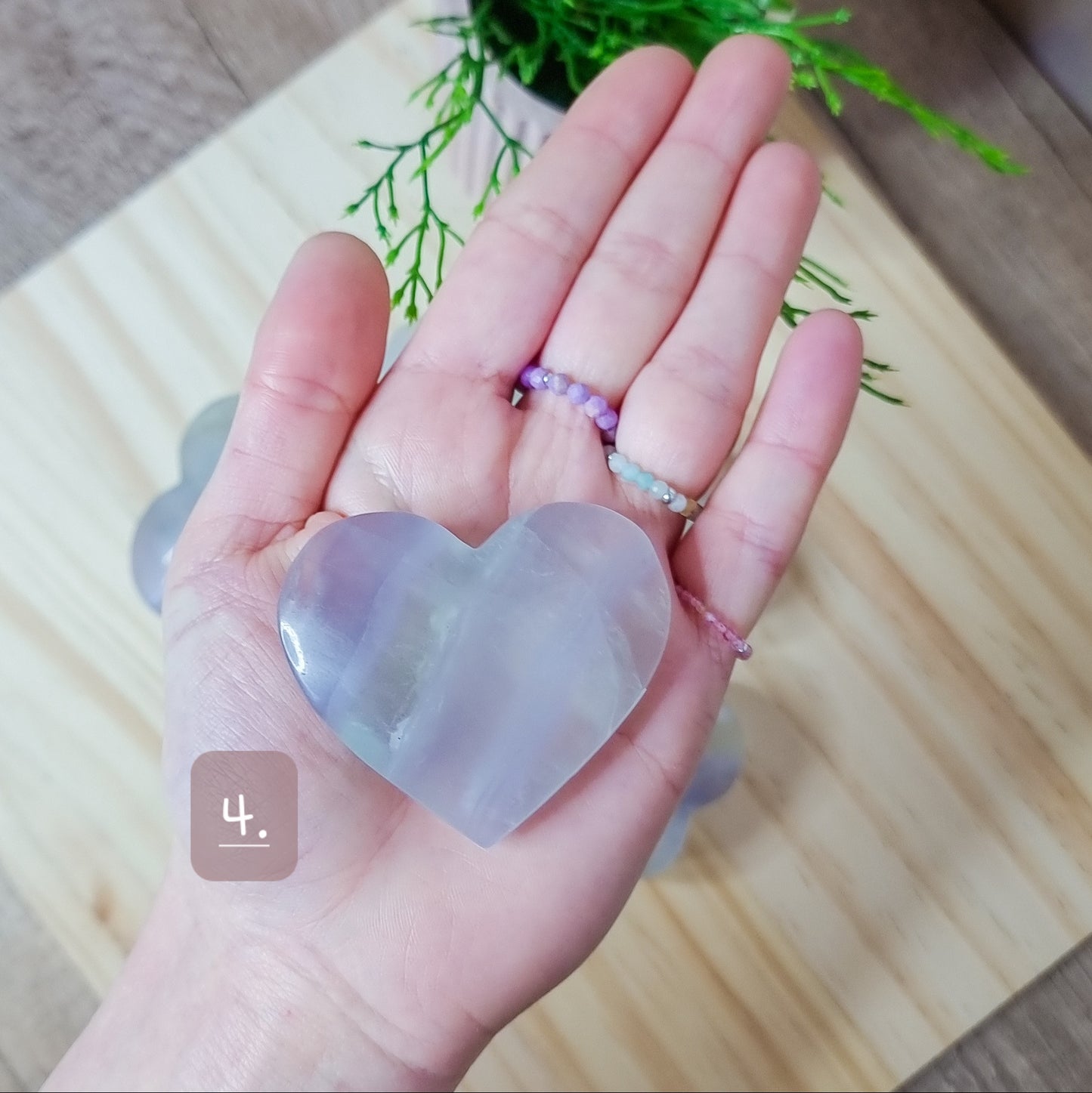 Lavender/Yttrium Fluorite Hearts