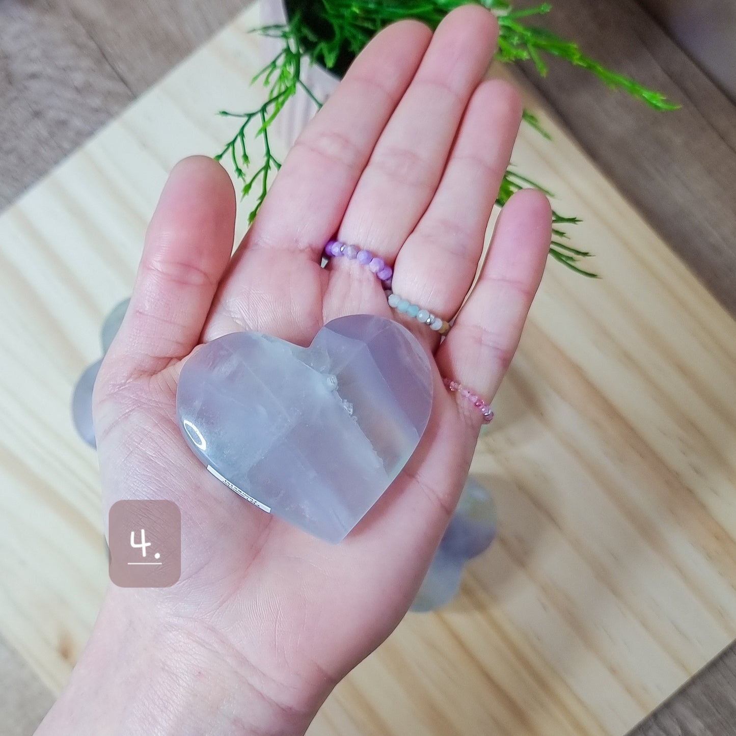 Lavender/Yttrium Fluorite Hearts