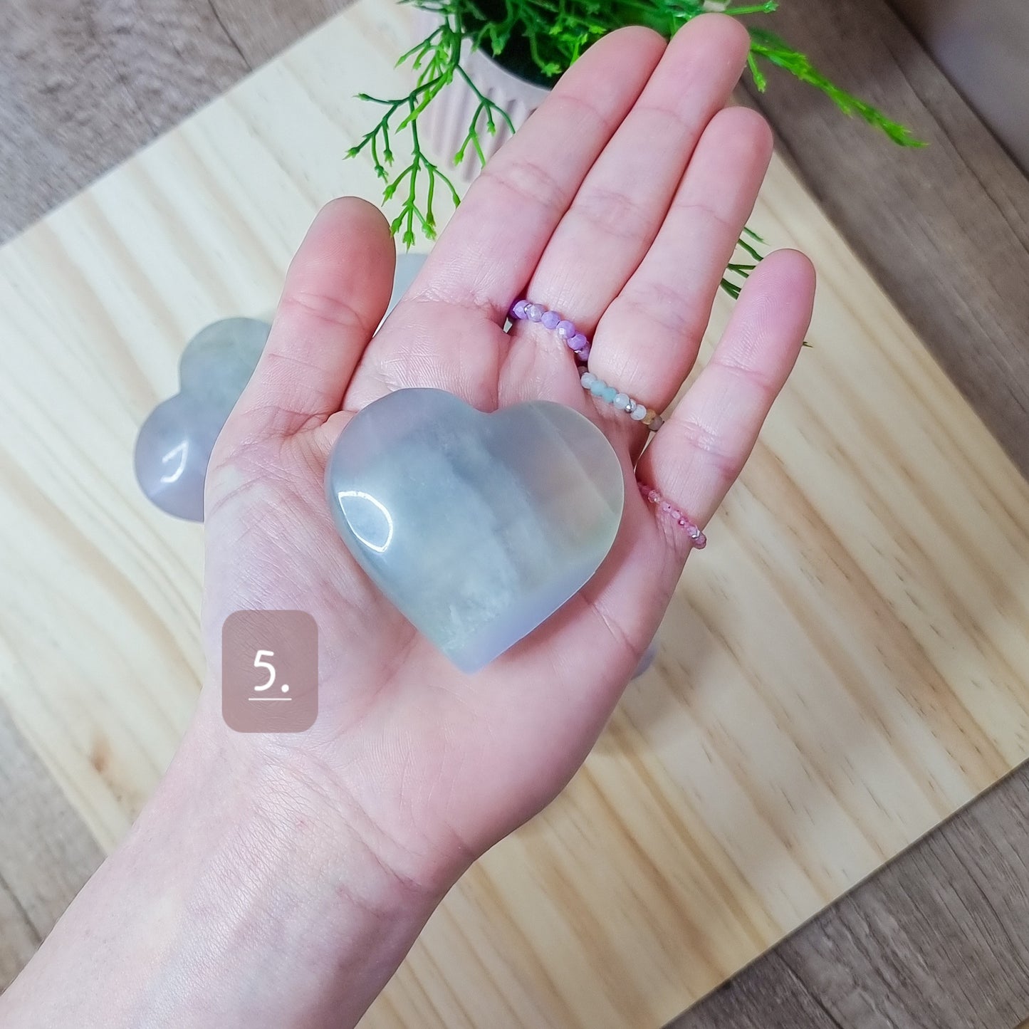 Lavender/Yttrium Fluorite Hearts
