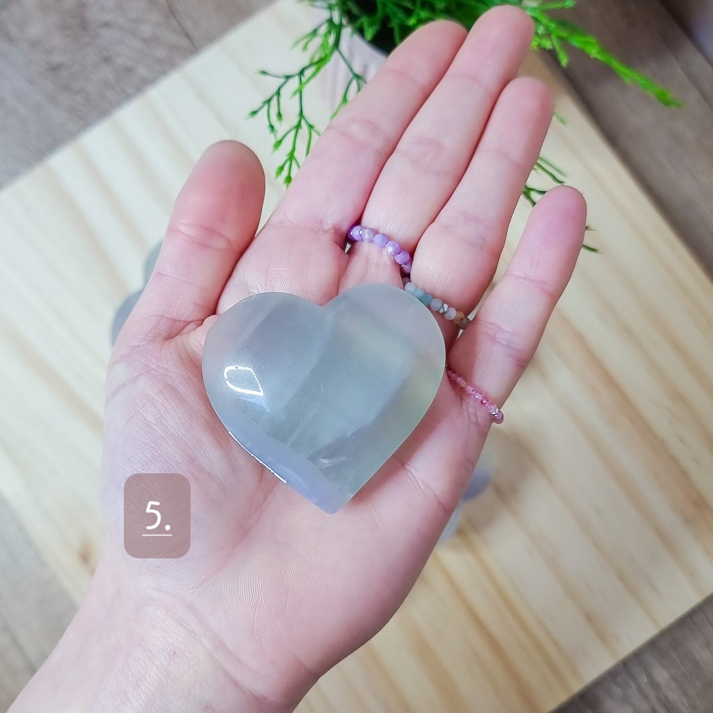 Lavender/Yttrium Fluorite Hearts