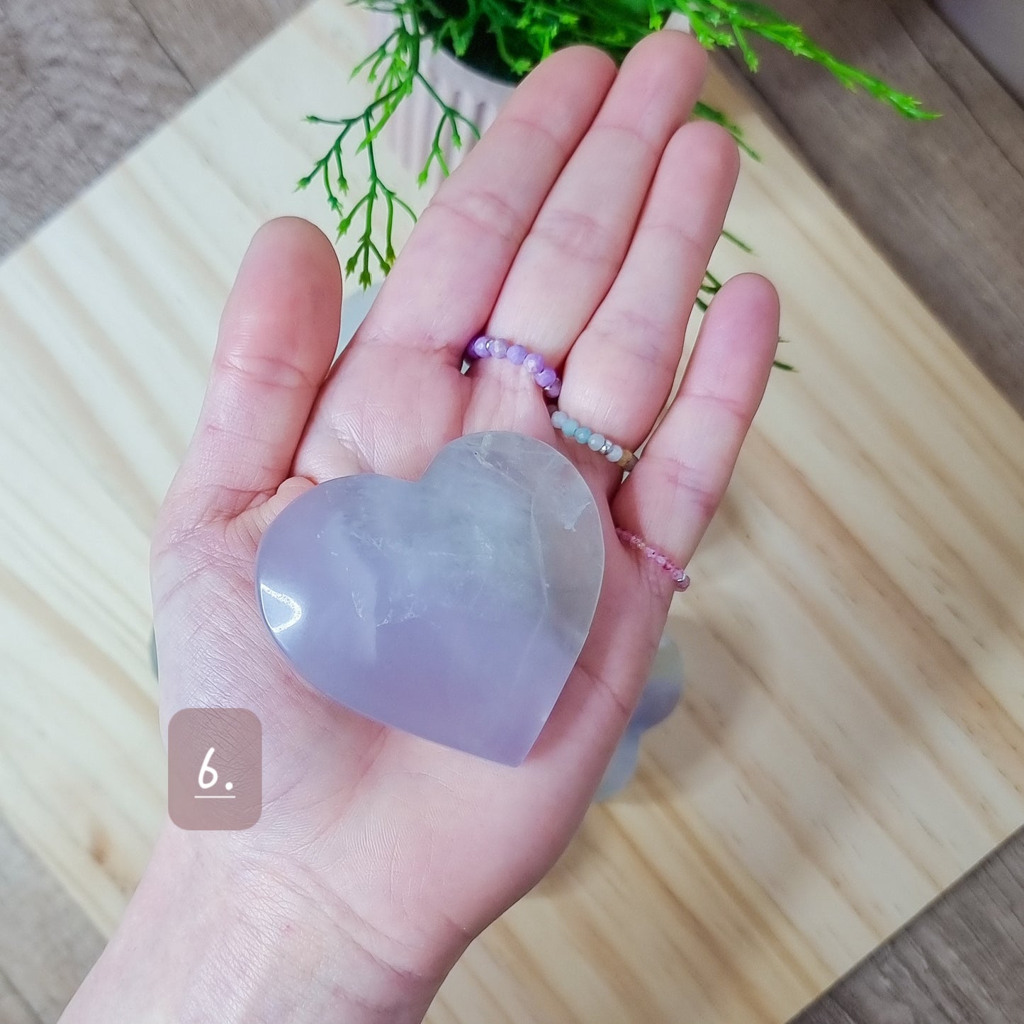 Lavender/Yttrium Fluorite Hearts
