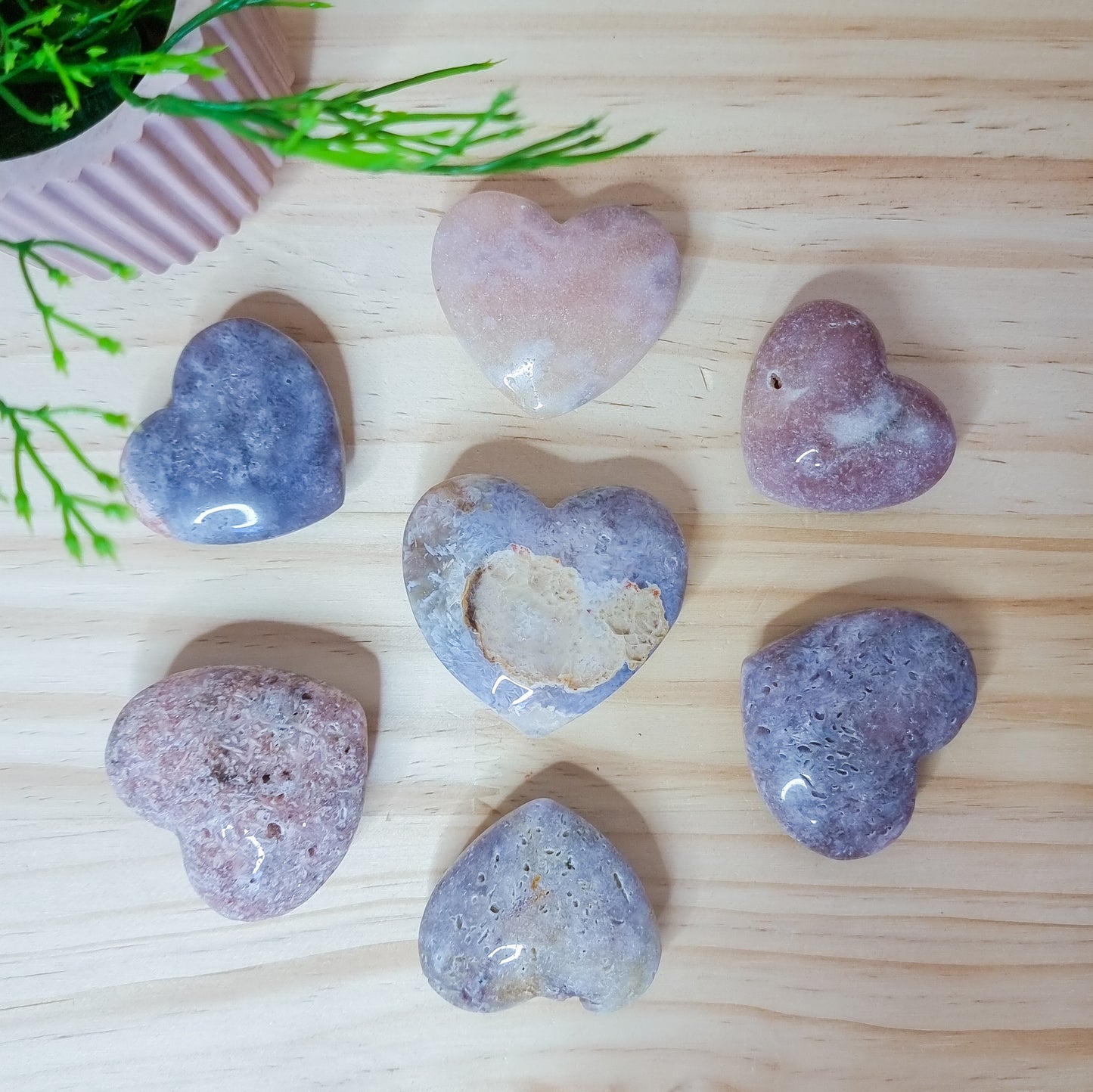 Pink Amethyst Hearts