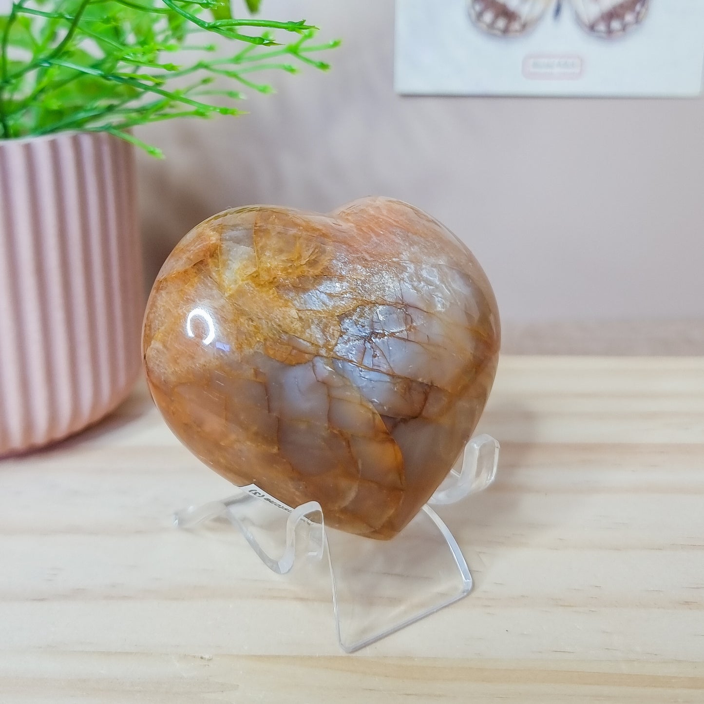 Peach Moonstone Big Heart