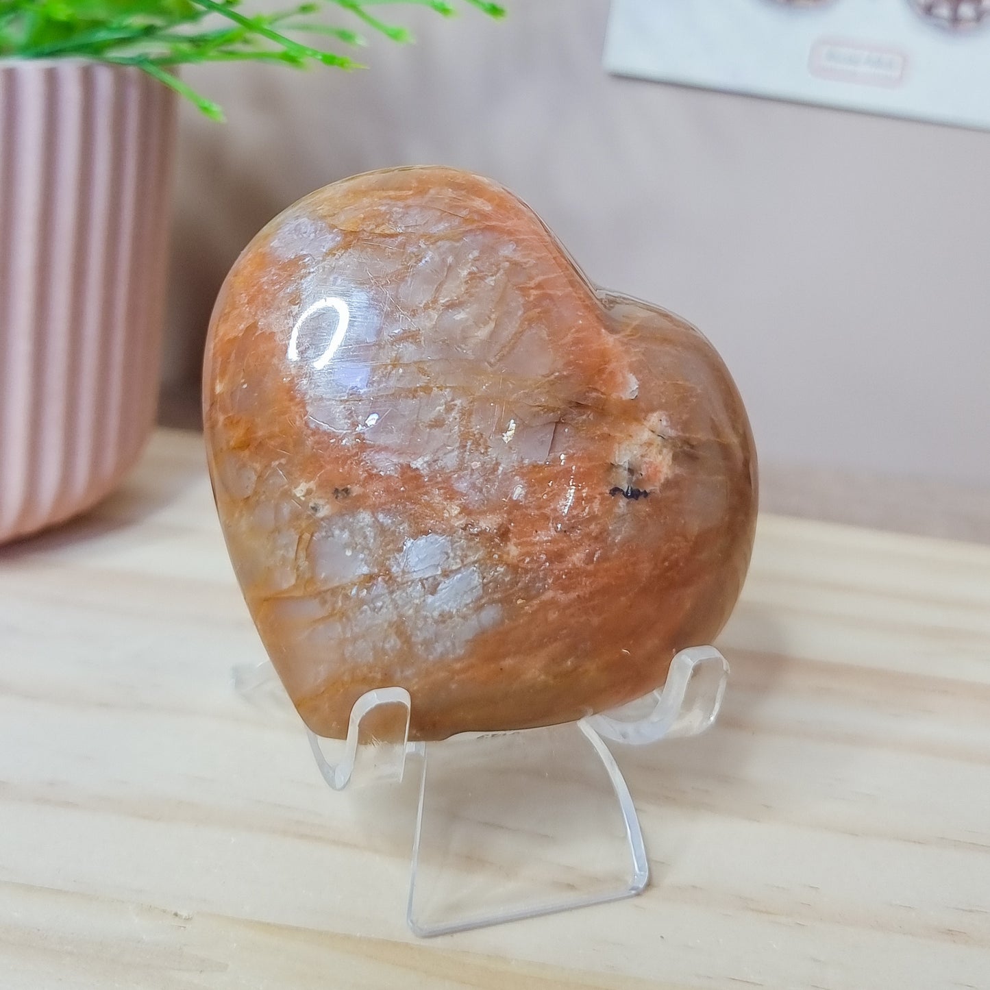 Peach Moonstone Big Heart