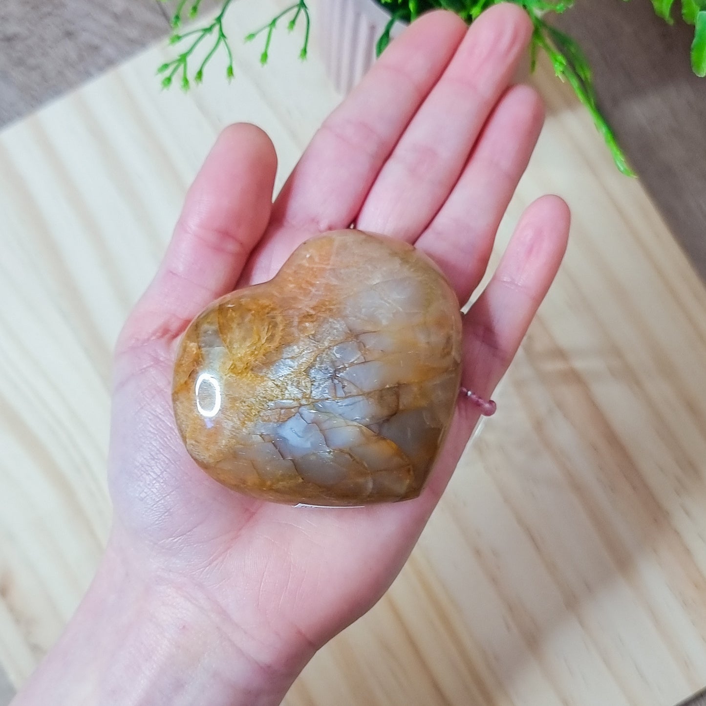 Peach Moonstone Big Heart