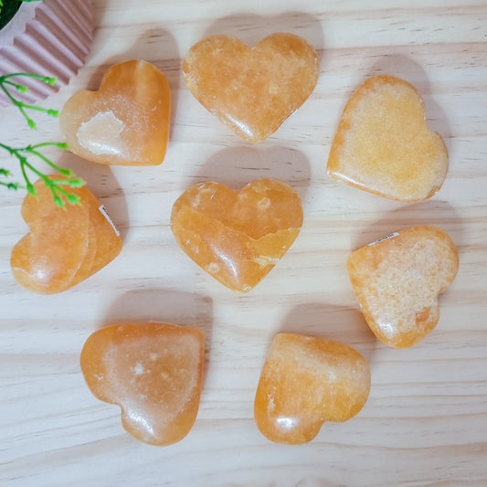 Orange Calcite Hearts
