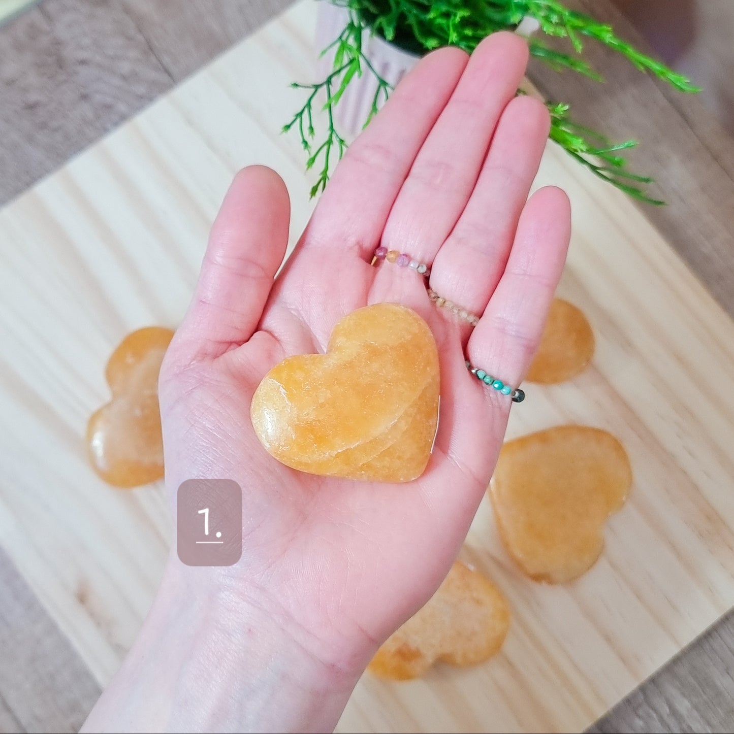 Orange Calcite Hearts