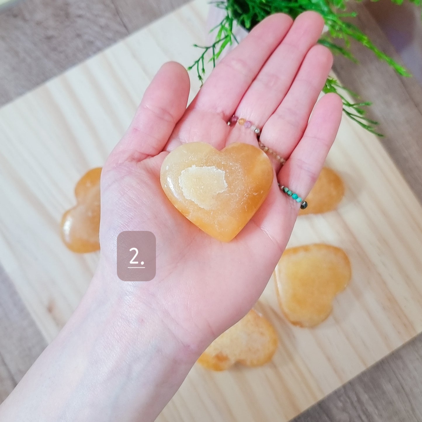 Orange Calcite Hearts