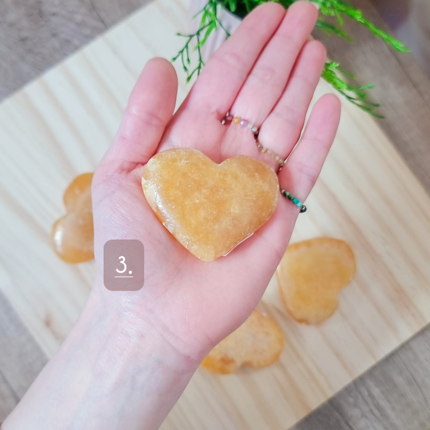 Orange Calcite Hearts