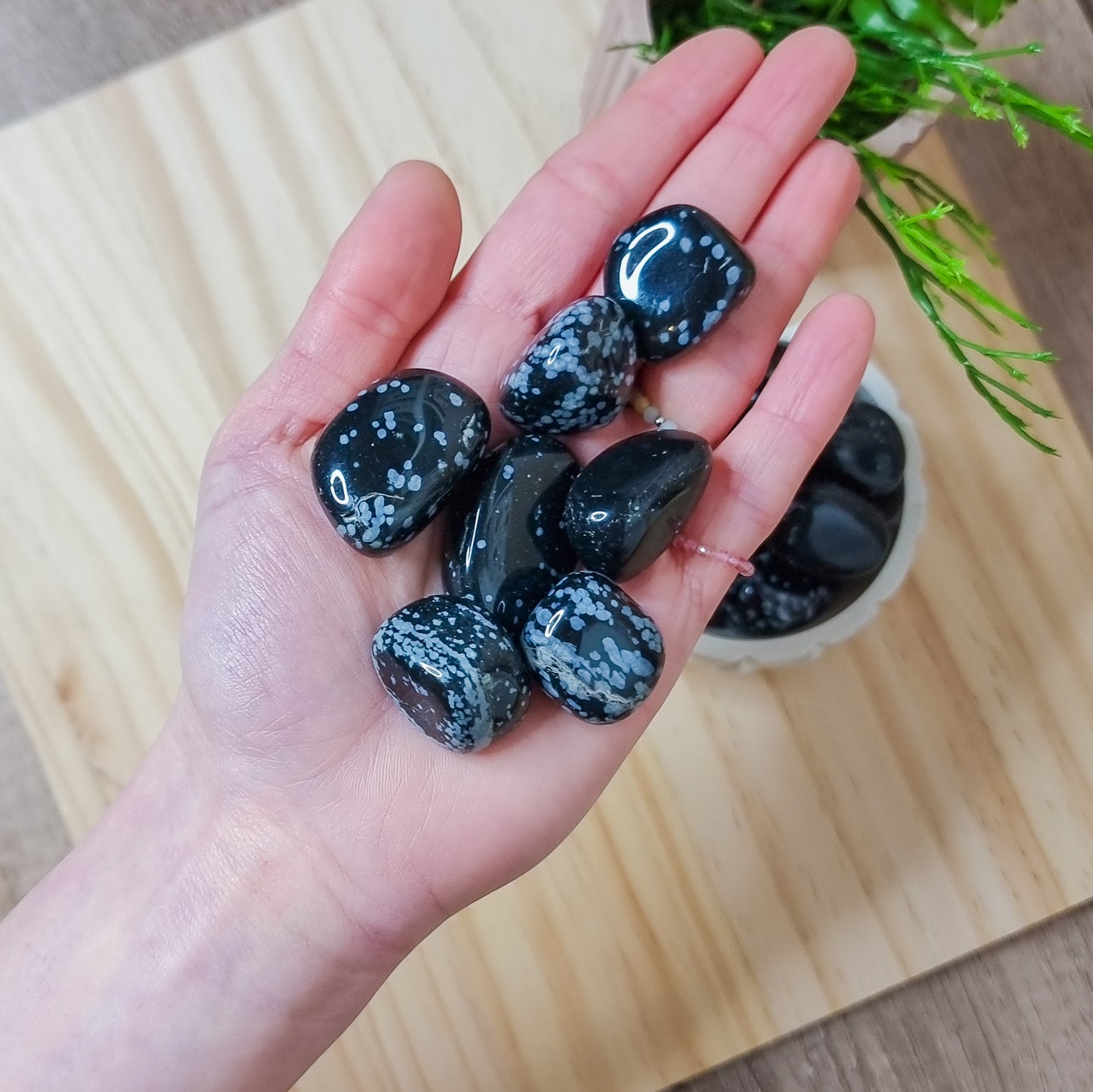 Snowflake Obsidian Tumbled Stones