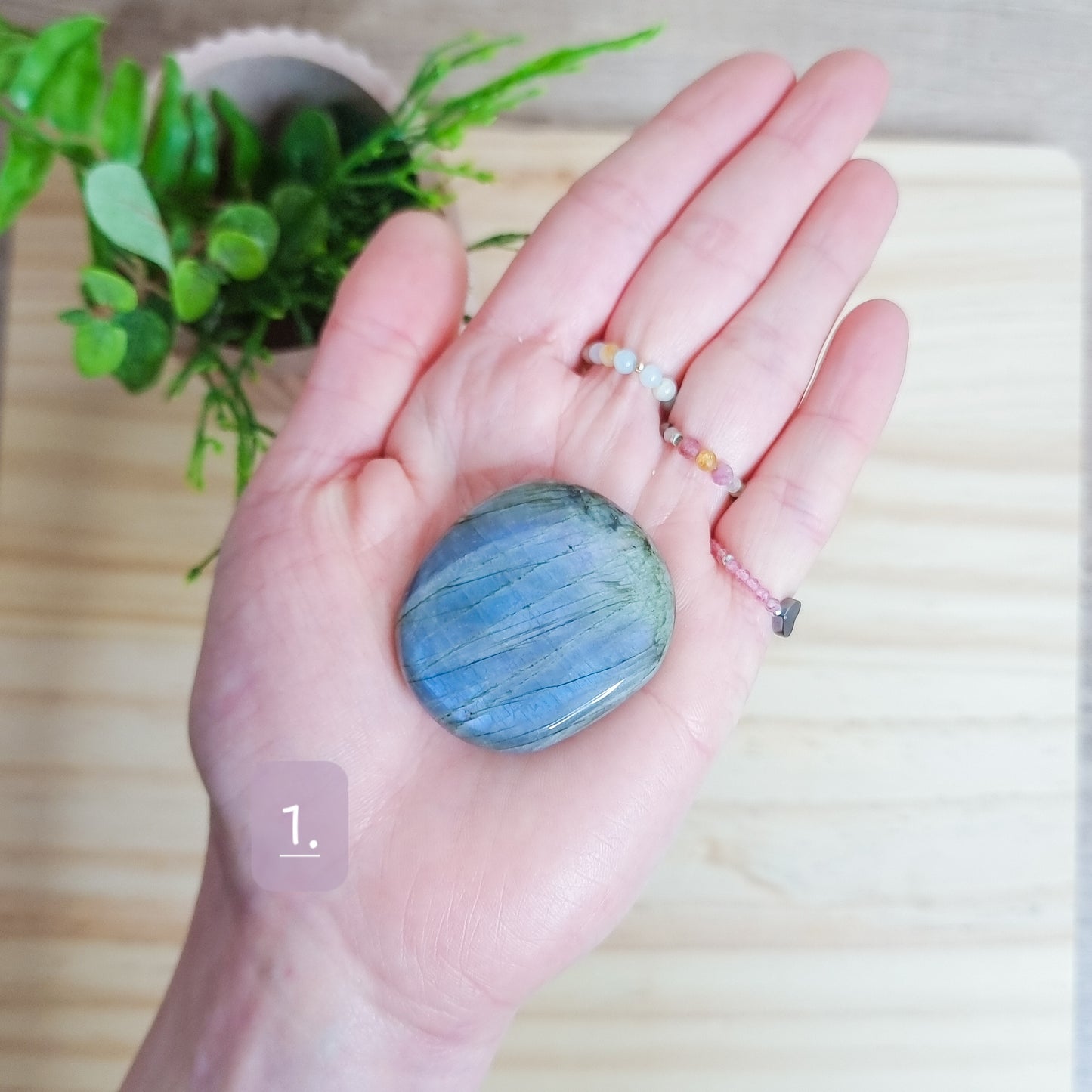 Super Flashy Labradorite Palm Stone Small